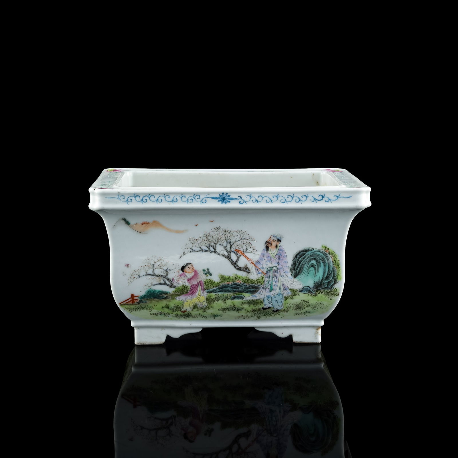 A Chinese famille rose 'figural' planter, Republic period (1 of 9)