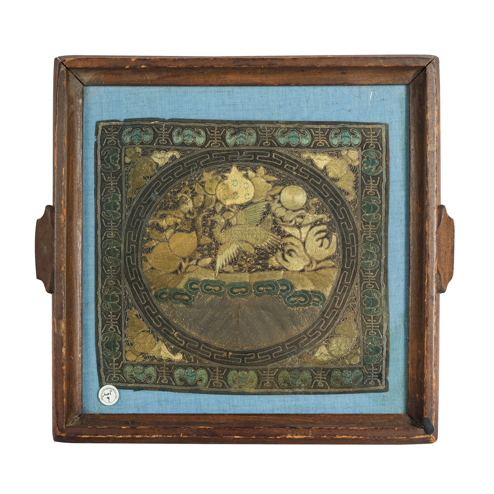 A Chinese silk civil ranking badge, 19th century (1 of 4)