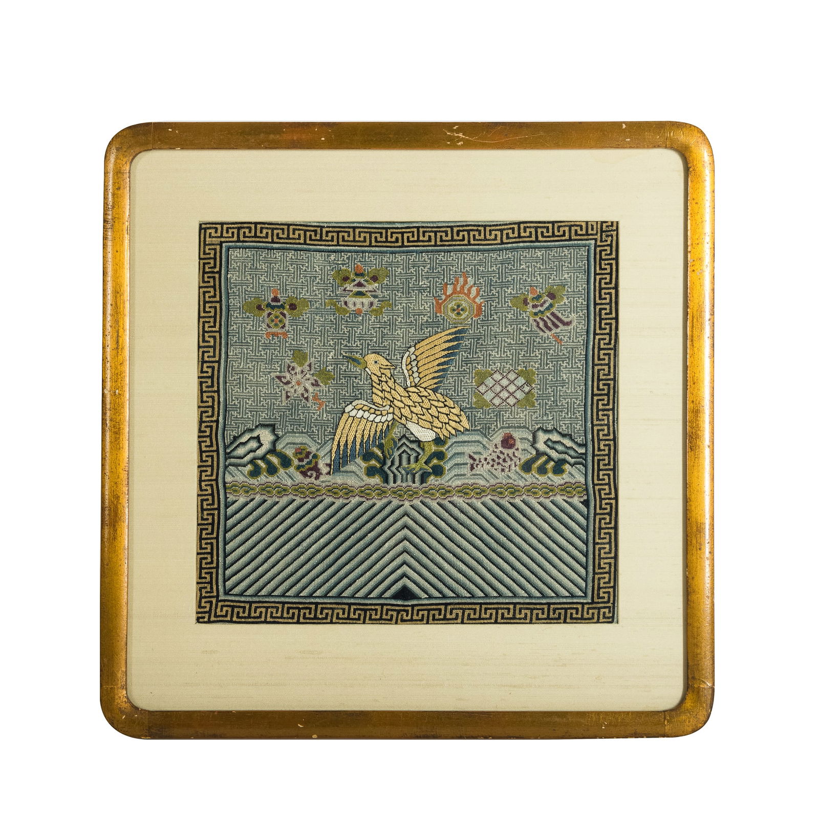 A Chinese embroidered ranking badge, 19th century (1 of 4)