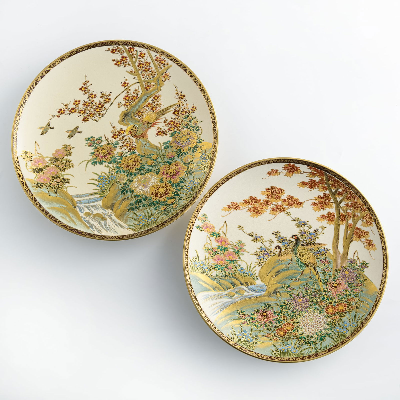 Two Japanese Satsuma plates, Meiji period (1 of 8)