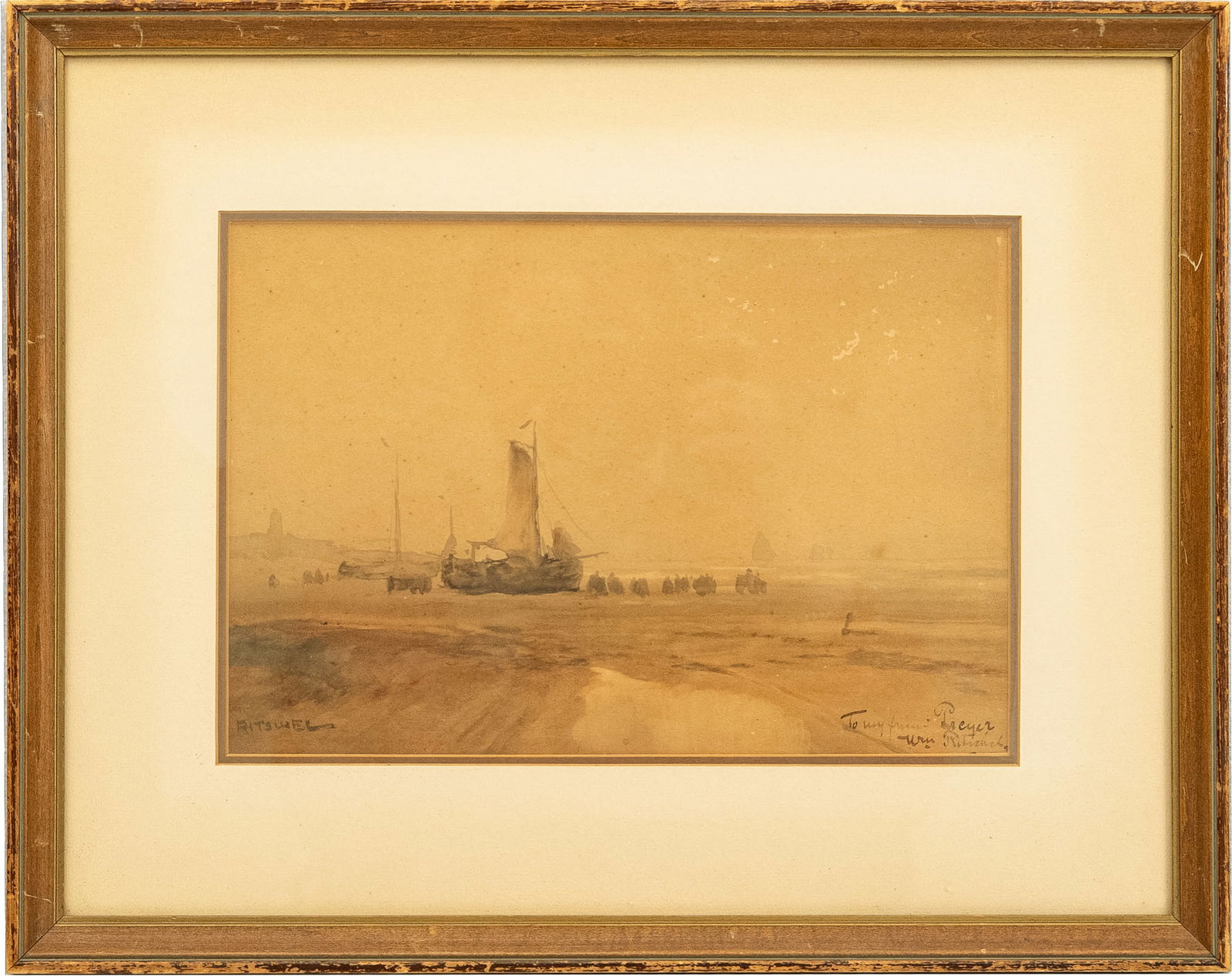 William Frederick Ritschel (German-American, 1864-1949), Seascape: William Frederick Ritschel (German-American, 1864-1949) Seascape Watercolor on paper. Signature to lower left, inscription to lower right; framed. H: 7 1/2, W: 11 in. (H: 19.05, W: 27.94 cm. (sight))