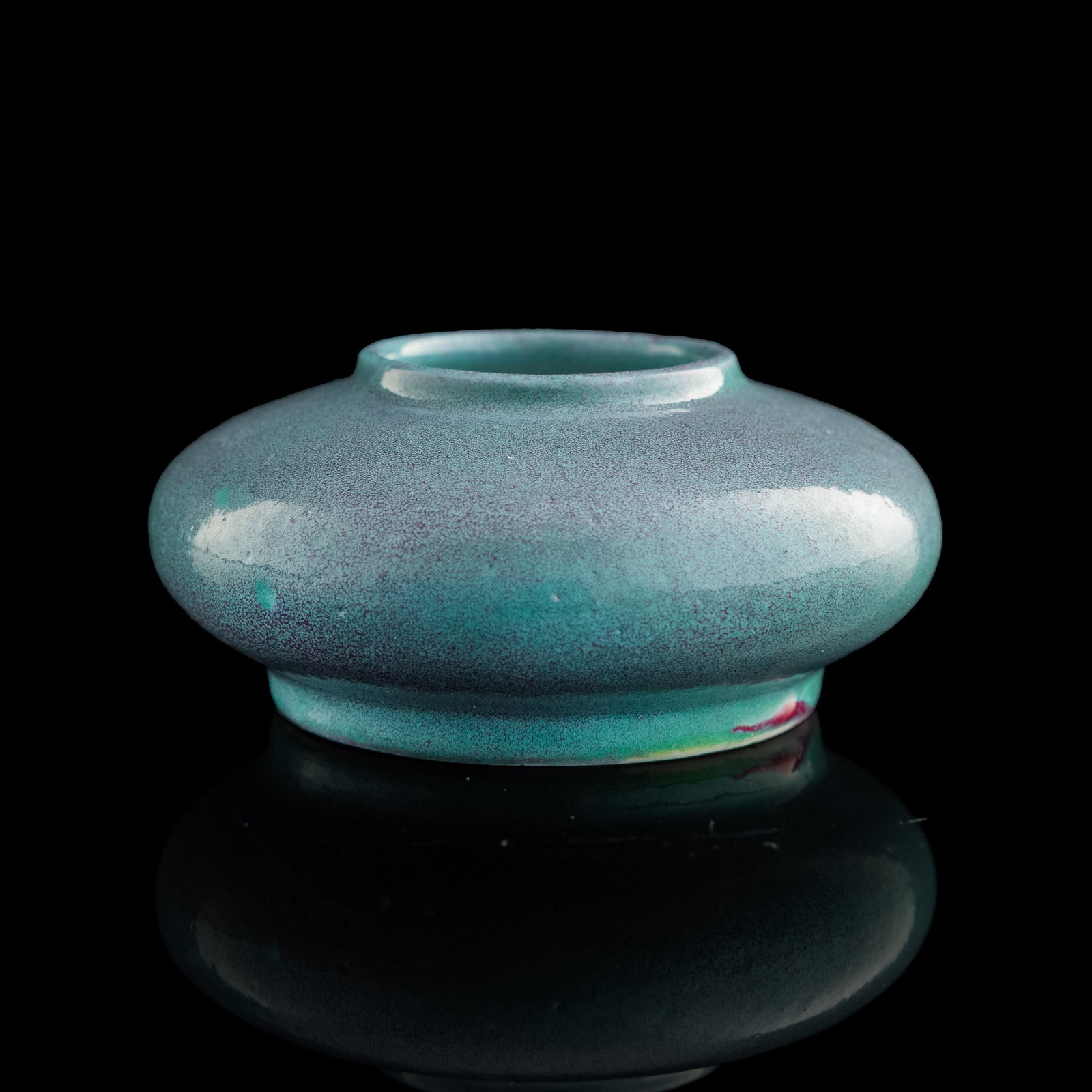 A Chinese robin’s-egg-glazed water coupe, 19th century: A Chinese robin’s-egg-glazed water coupe 19th century H: 1 1/8, Dia: 2 1/2 in. (H: 2.86, Dia: 6.35 cm.) Private collection, Mount Laurel, New Jersey.