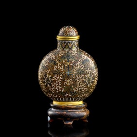 A Chinese cloisonne 'Fu Shou' snuff bottle, early 20th century