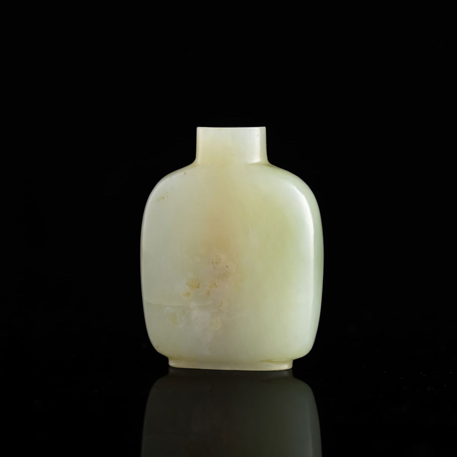 A Chinese carved white jade snuff bottle, 19th century (1 of 6)