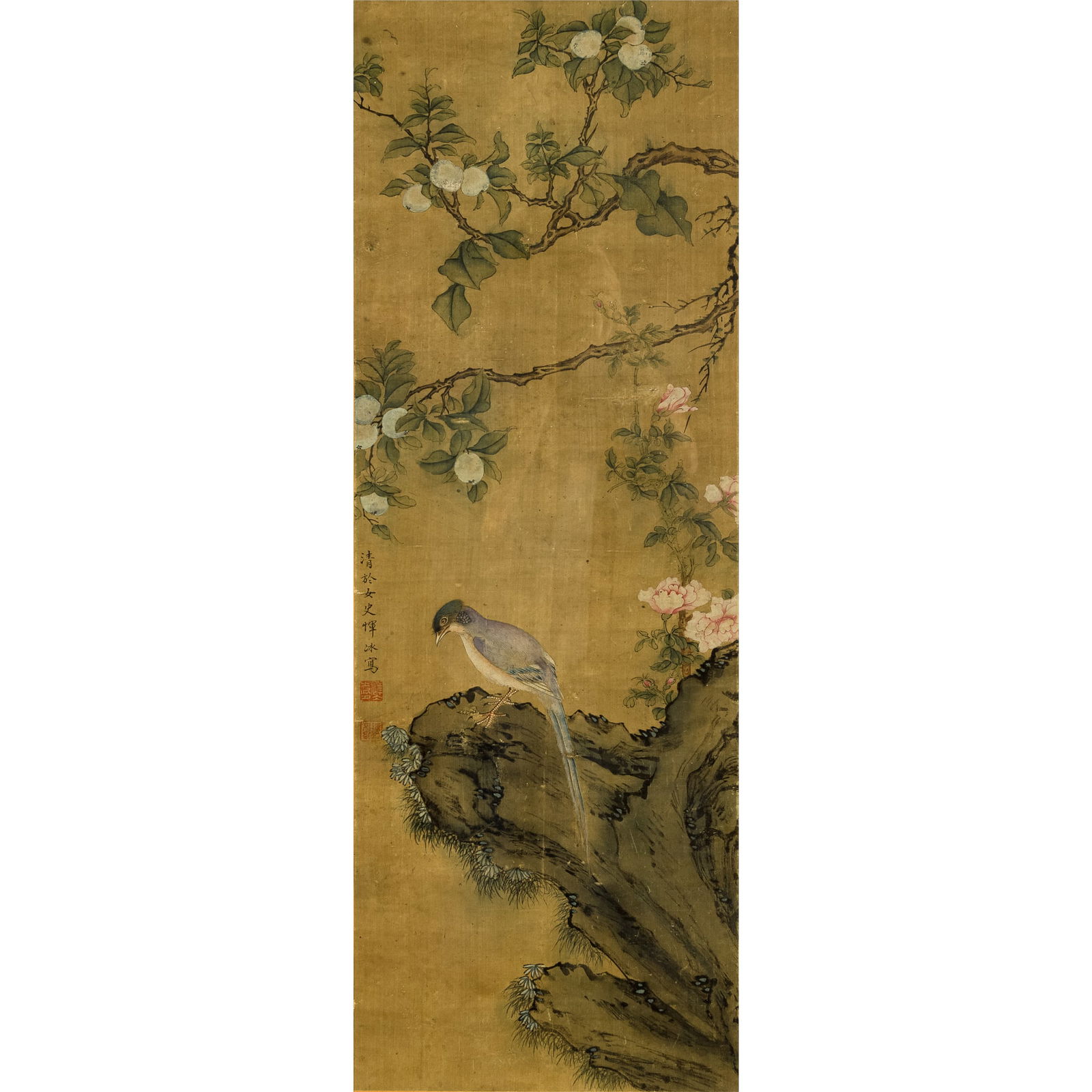 A Chinese 'flower' and 'bird' painting, attributed to Yun Bing (Chinese, Qianlong period/Daoguang (1 of 5)