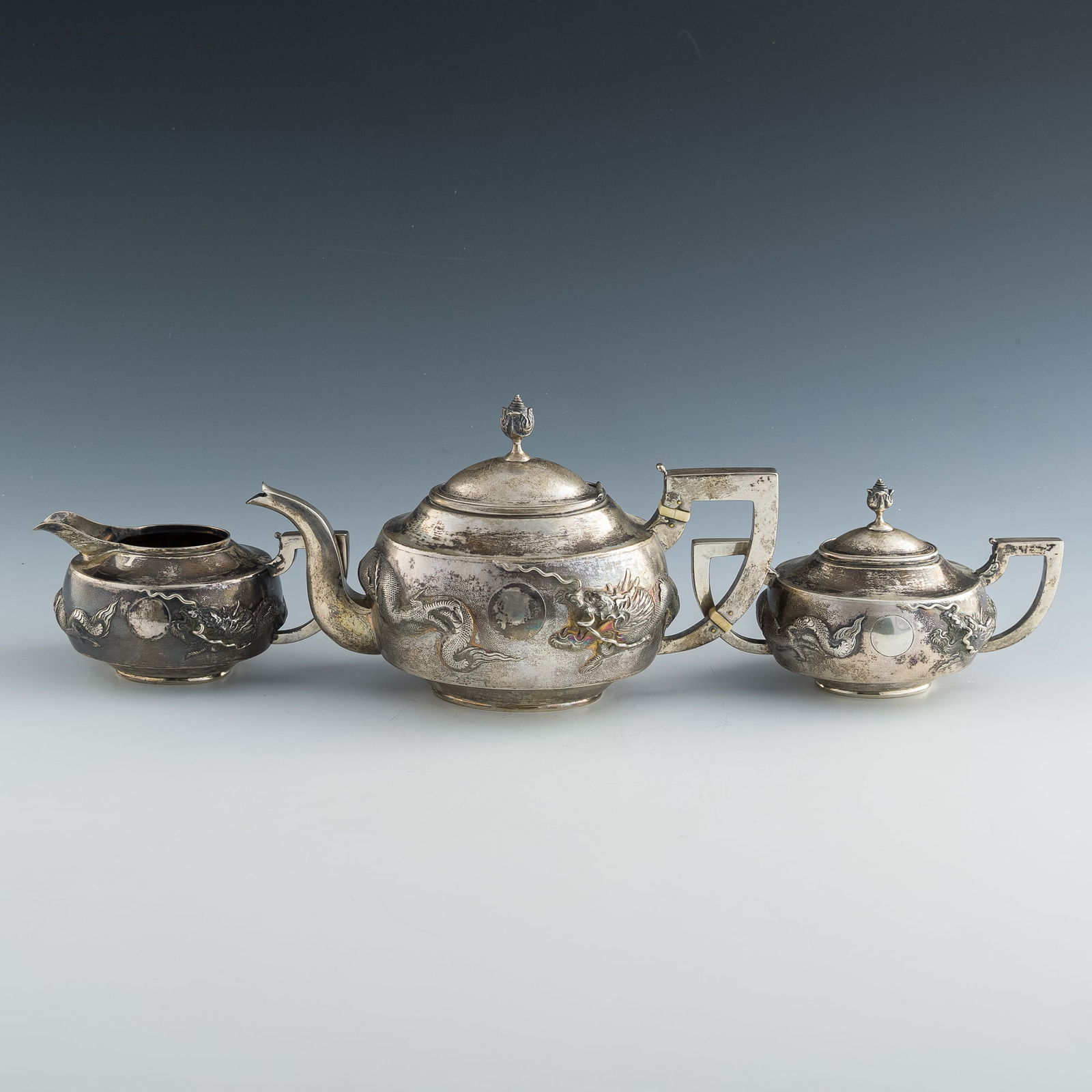 A Chinese export silver tea service, late 19th century (1 of 13)