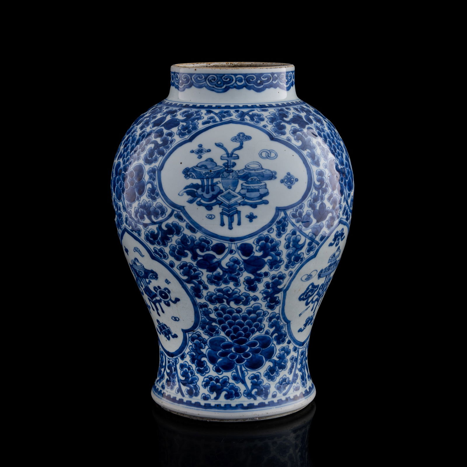 A Chinese blue and white jar, Kangxi period, Qing dynasty (1 of 8)