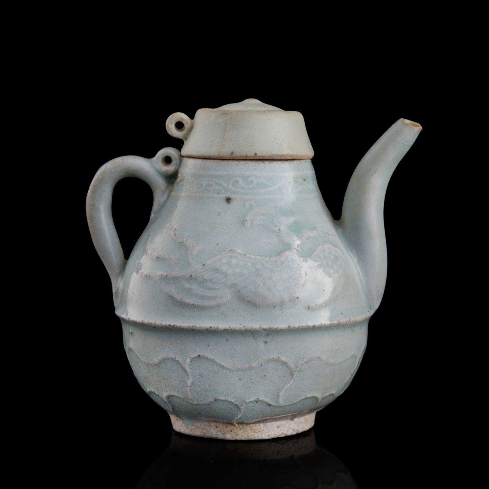 A Chinese Yingqing-glazed ewer, Yuan dynasty (1 of 11)