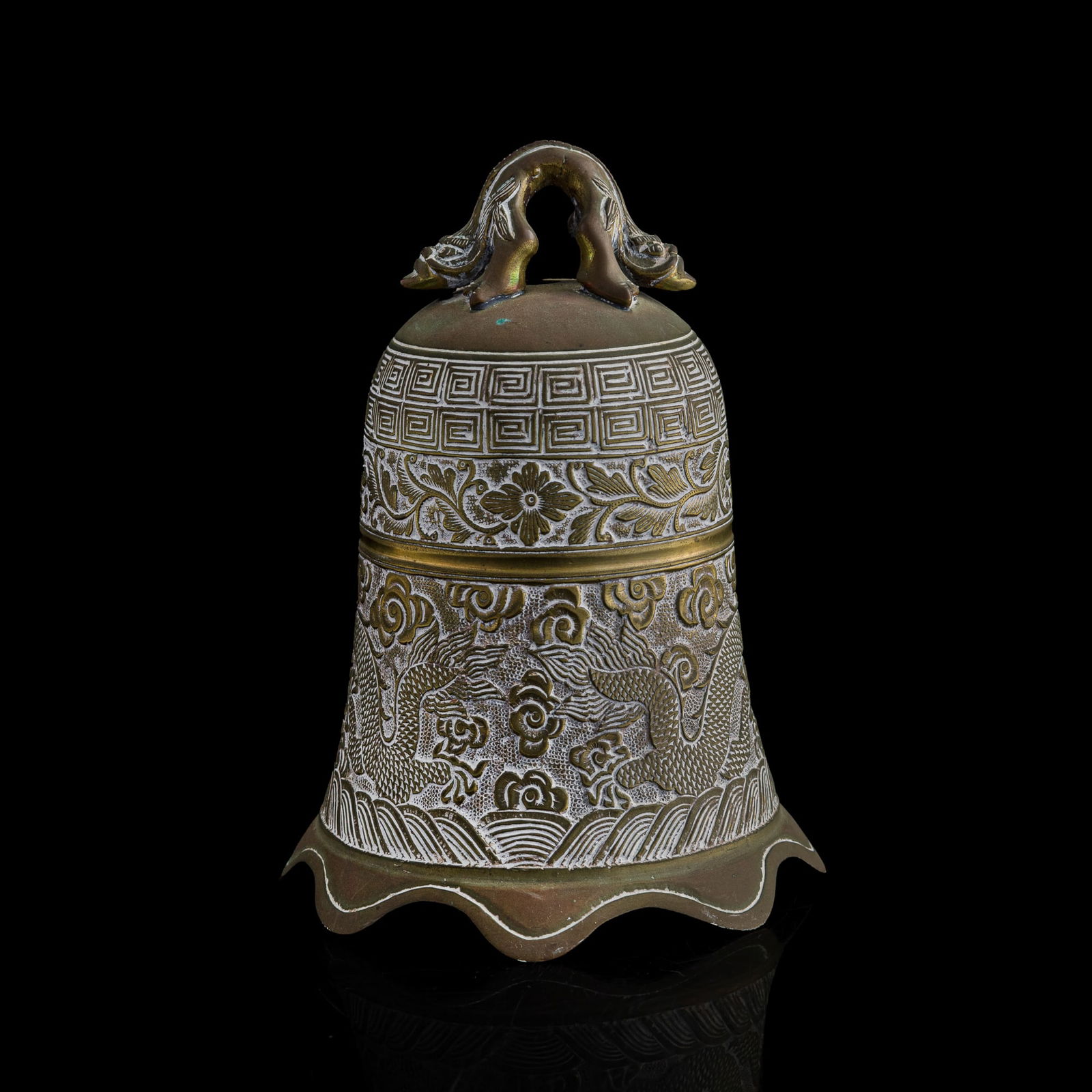 A Chinese bronze bell, Qing dynasty (1 of 9)