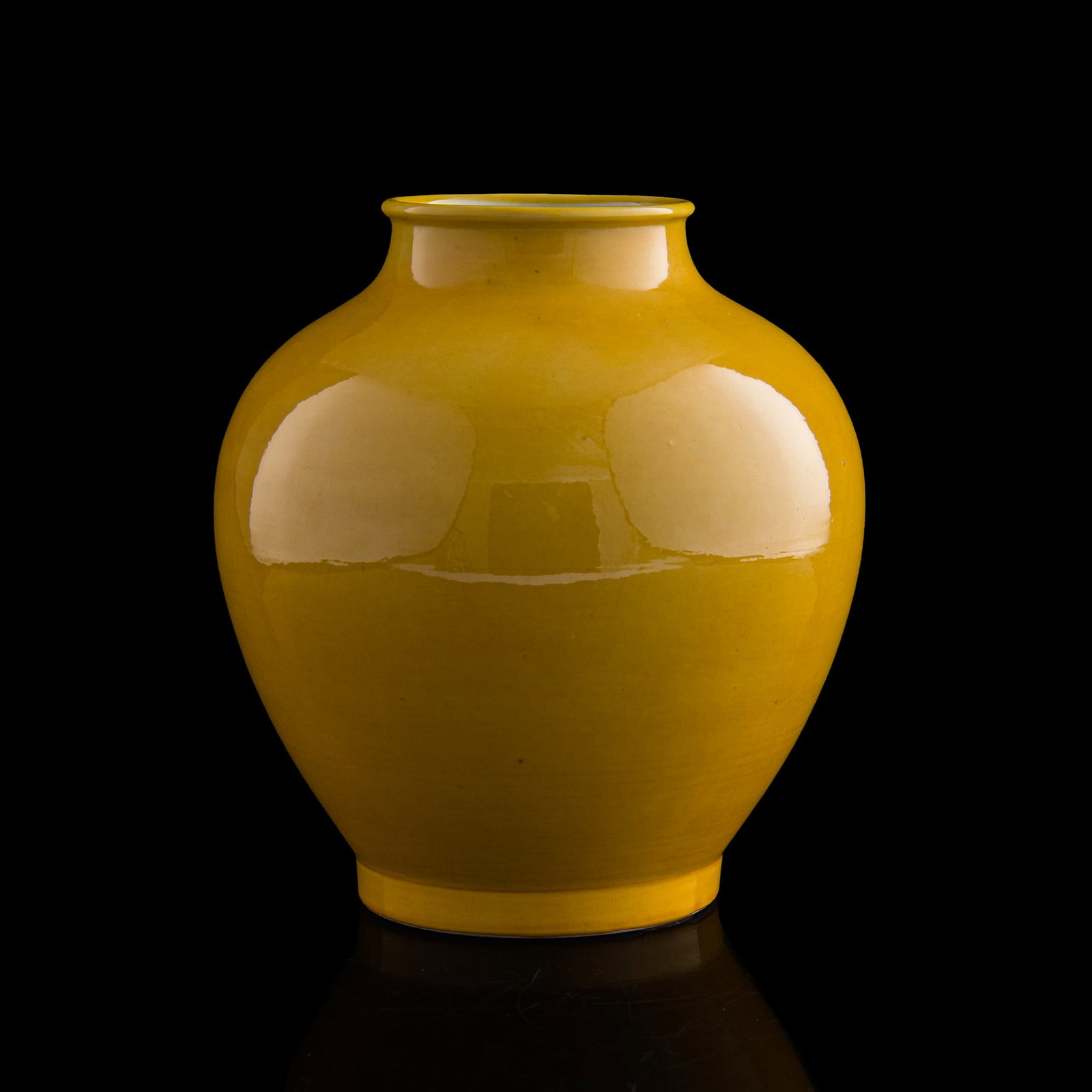 A Chinese yellow-glazed jar, Qianlong period, Qing dynasty (1 of 9)