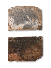 Two Chinese jade plaques, late Warring States period