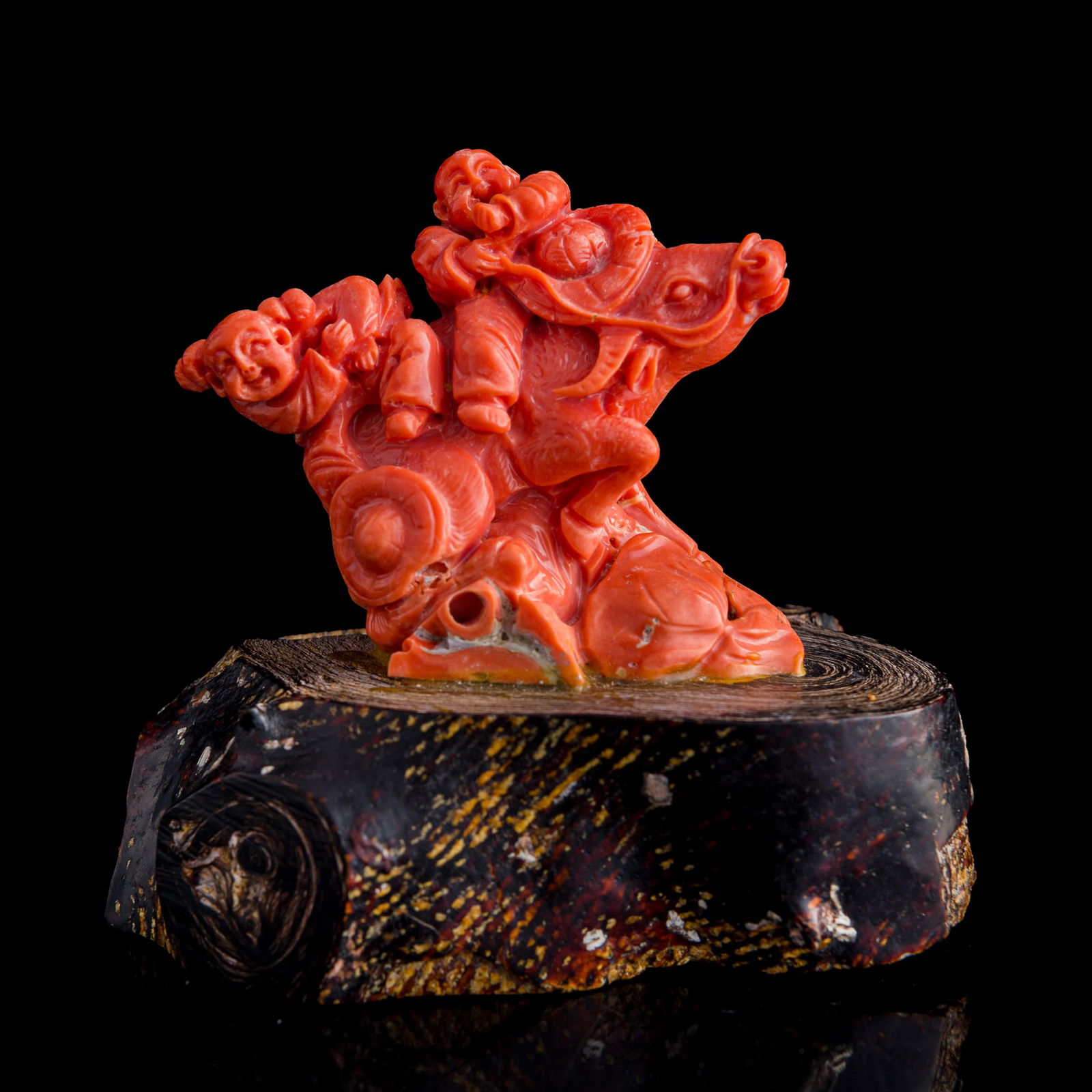 A Chinese carved coral boy (1 of 9)