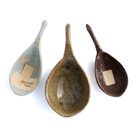 Three Chinese monochrome-glazed spoons, Song/Yuan dynasty