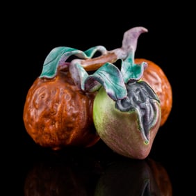 A Chinese famille rose porcelain walnut, early 19th century
