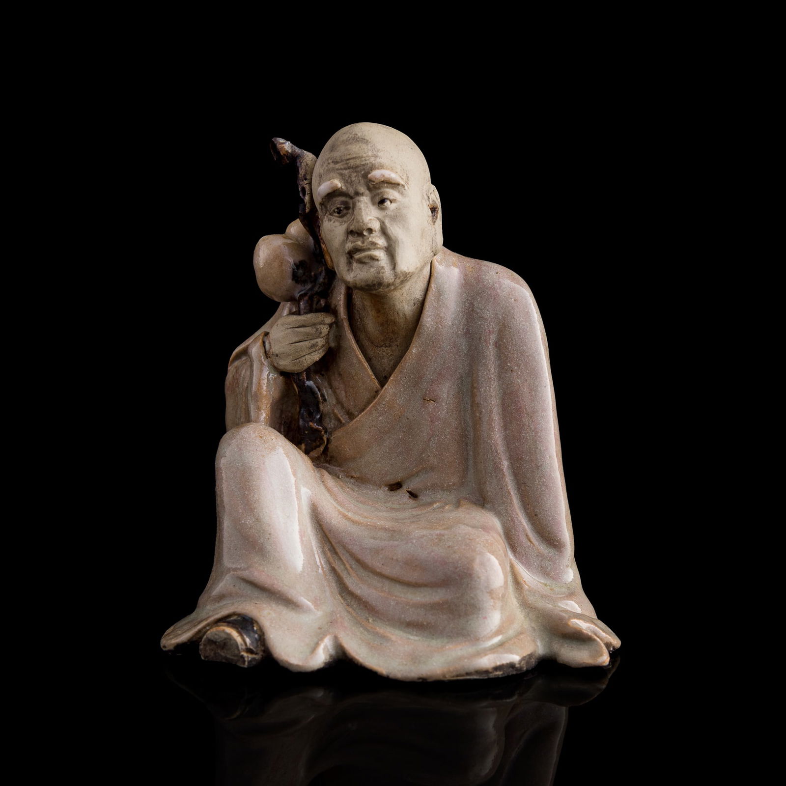 A Chinese Shiwan-kiln figure of Luohan, by Pan Yushu (Chinese, 1889-1936), Republic period (1 of 11)