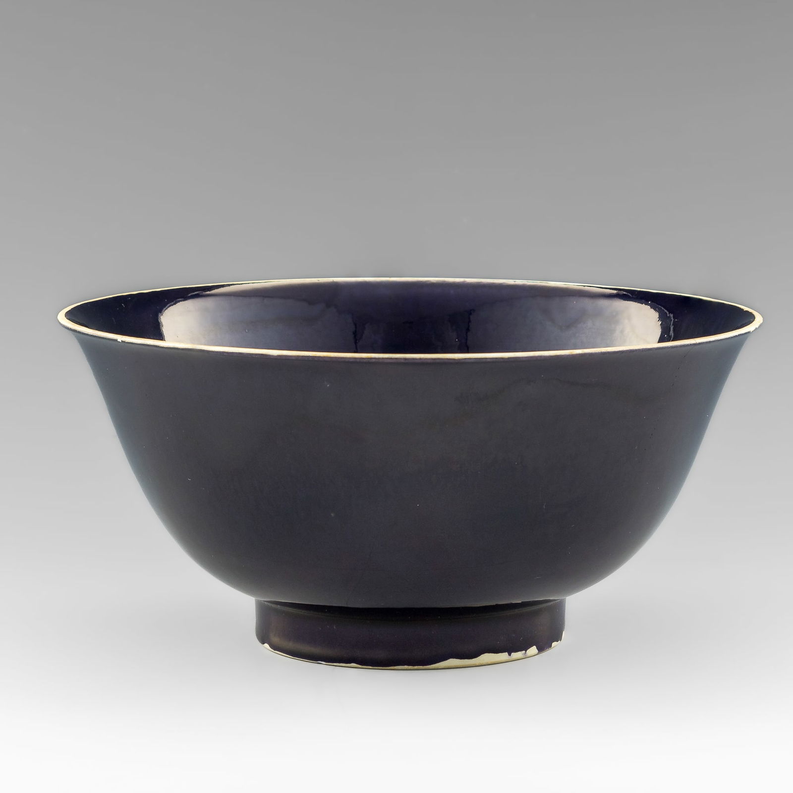 A large Chinese purple-glazed bowl, Qianlong period, Qing dynasty (1 of 7)