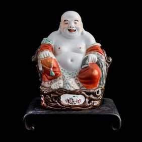 A Chinese famille rose Buddha, Republic period