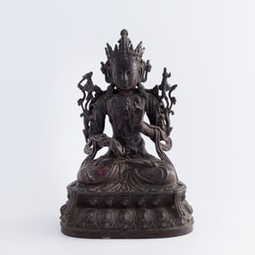 A Chinese bronze Buddha, Ming dynasty