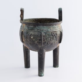 A Chinese bronze ding with taotie motif, Western Zhou dynasty
