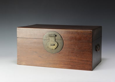 A Chinese hardwood box, Qing dynasty