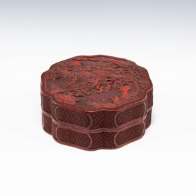 A Chinese cinnabar lacquer lidded box, early 19th century