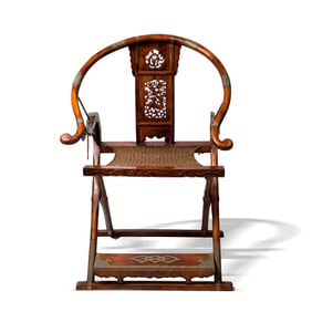 A Chinese Huanghuali folding armchair