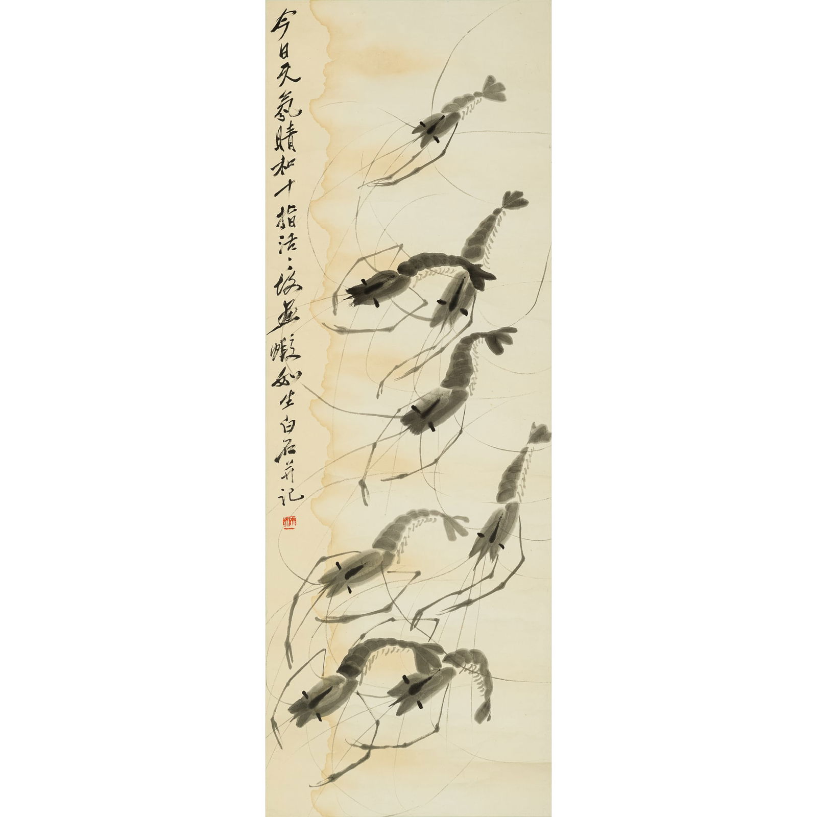 A Chinese 'shrimp' painting, attributed to Qi Baishi (Chinese, 1864-1957) (1 of 6)