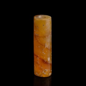 A Chinese jade tubular bead, Liangzhu culture