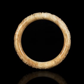 A Chinese jade bangle, Ming dynasty