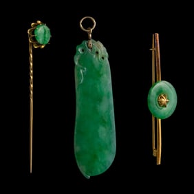 Three Chinese jadeite jewelry, Republic period or earlier