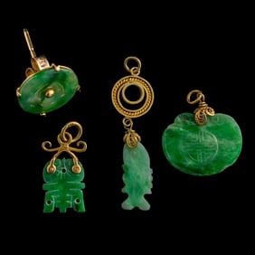 Four Chinese jadeite jewelry, Qing dynasty/Republic period