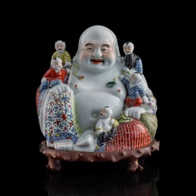 A Chinese famille rose Buddha, Republic period
