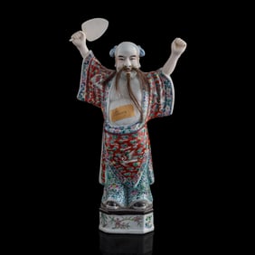 A Chinese famille rose figure of Han Zhongli, Republic period