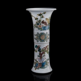 A Chinese famille rose gu vase, late 19th century