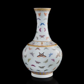 A Chinese famille rose 'butterfly' vase, Guangxu period, Qing dynasty