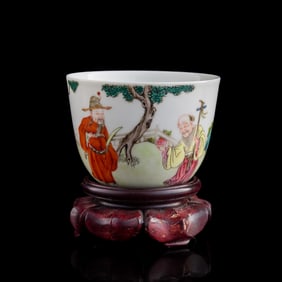 A Chinese famille rose 'Fu Lu Shou' cup, 19th century