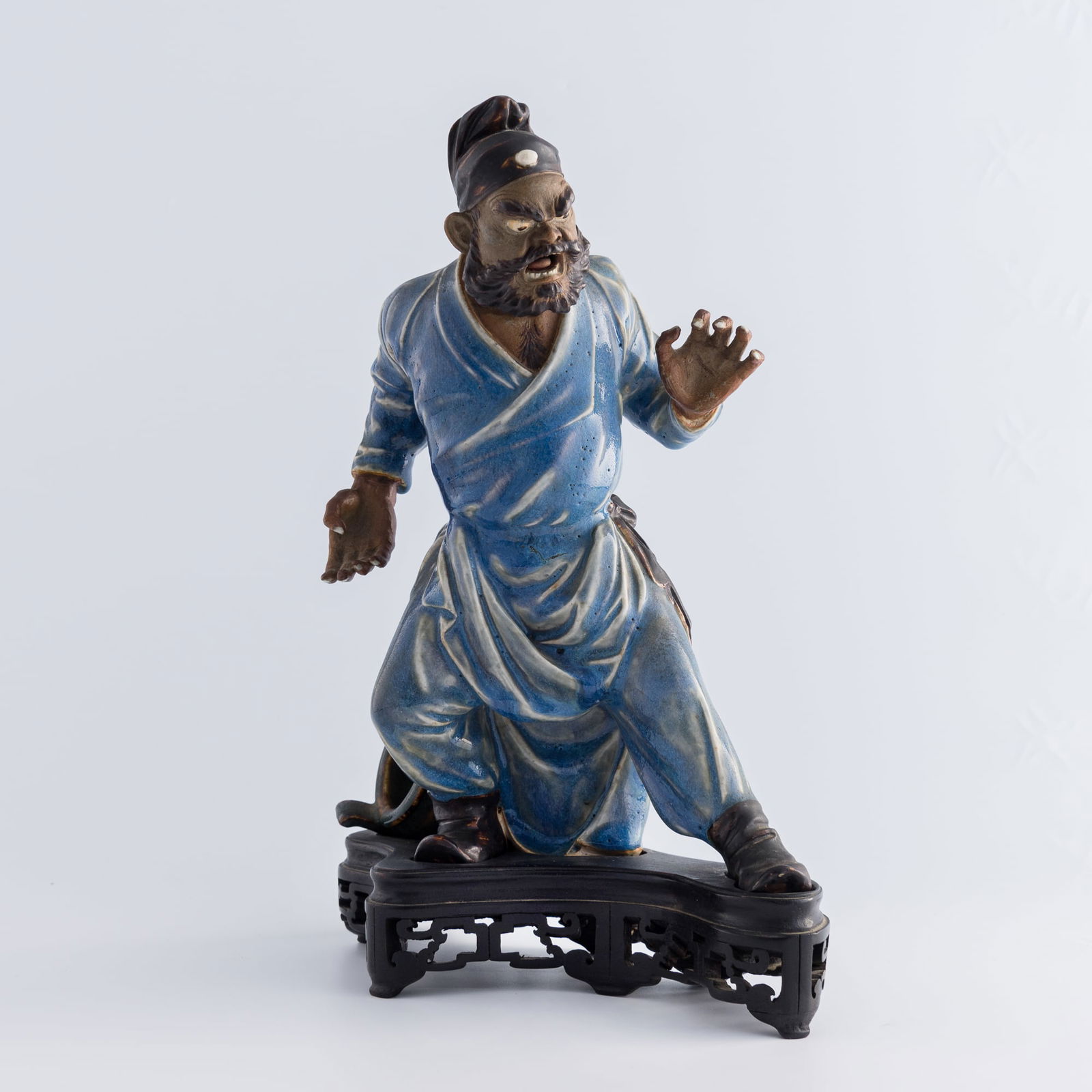 A Chinese Shiwan-kiln statue of Zhong Kui, 19th century (1 of 8)