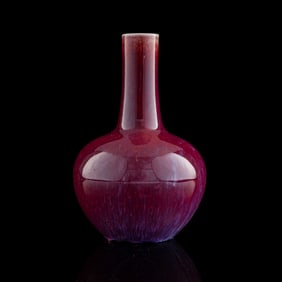 A Chinese flambé tianqiu vase, 19th century