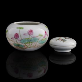 Two Chinese famille rose scholar's items, Republic period