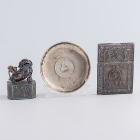 Three Chinese silver items, 19th/early 20th century