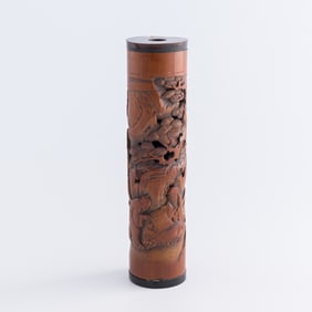 A Chinese carved bamboo incense holder, early 19th century