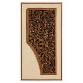 A Chinese Huangyang wood panel, 19th century