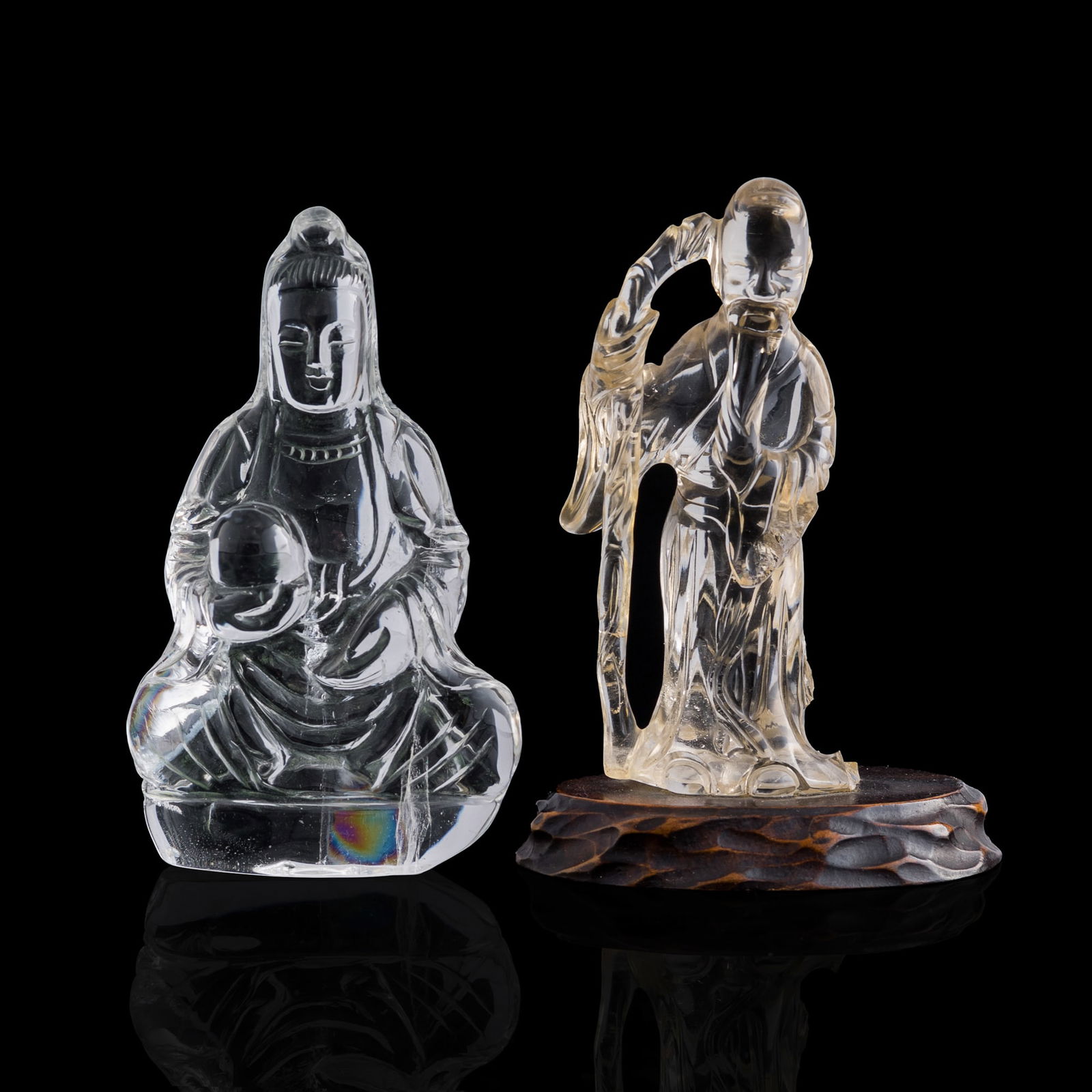 Two Chinese rock crystal figures (1 of 10)