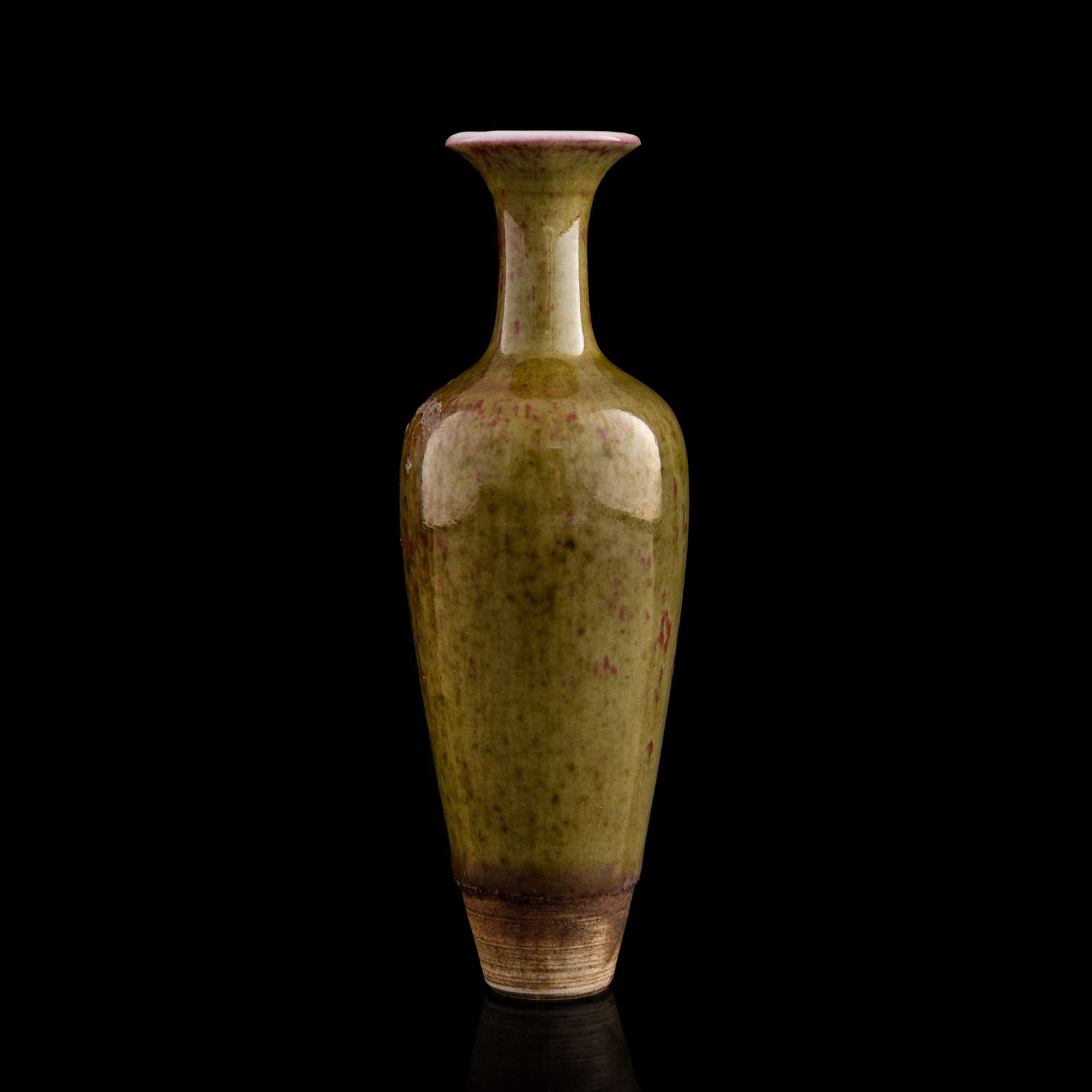 A Chinese peachbloom-glazed liuyeping vase, 19th century (1 of 9)