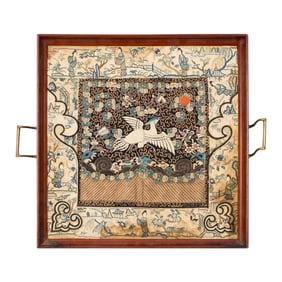 A Chinese embroidered ranking badge, 19th century