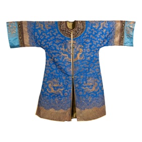 A jacket altered from a gold-thread embroidered dragon robe, 19th century