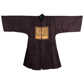 A Chinese slate blue-ground civil officer's robe, 19th century