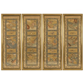 Four Chinese kesi 'figural' panels, 19th century
