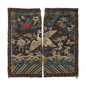 A Chinese kesi sixth rank civil ranking badge, 19th century