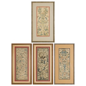 Four Chinese embroideries, 19th century